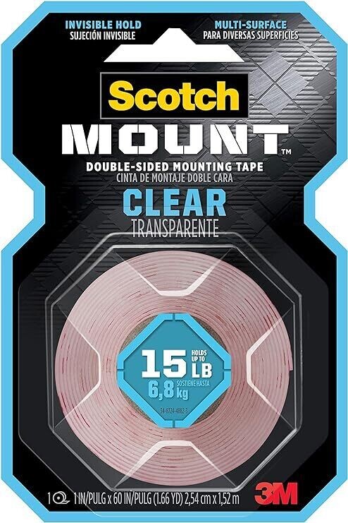 ​Scotch Mount Clear Double Sided Adhesive Tape 15 LB