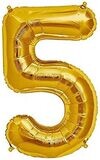 Italo Number 5 Foil Balloon, 16-Inch Size, Gold