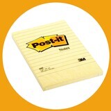 3M Post-it Notes 660, 4x6 inches, Lined Canary Yellow