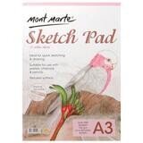 Mont Marte Sketch Pad White Paper A3 150gsm 25 Sheet - MSB0054