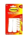 3M Command Double Adhesive Plastic Hook, White