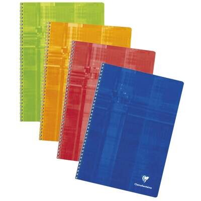 Clairefontaine Spiral Notebook A4, Lined, 90gsm, 100/pages, Assorted Colors