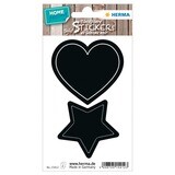 Herma Home Blackboard Sticker, Heart &amp; Star, 4/pack, Black