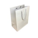 Paper Gift Bag, Medium 19 x 24 x 11 cm, Croco Glossy, White