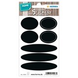 Herma Home Blackboard Sticker, Oval Labels, 14/pack, Black