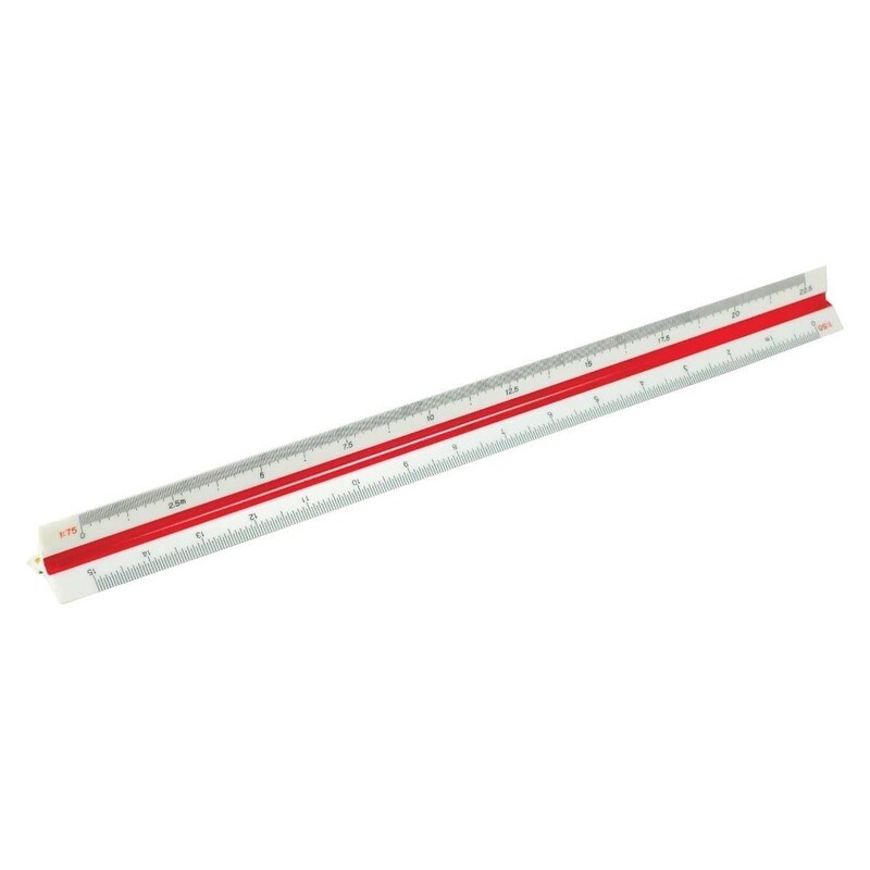 FIS Plastic Triangular Scale Ruler 30cm 1:20 1:25 1:50 1:75 1:100 1:125