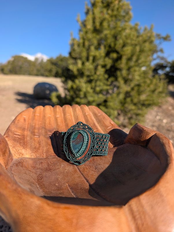 Bloodstone Cuff Bracelet.  *6&quot; wrist non adjustable 