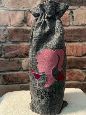 Embroidered Wine Bag