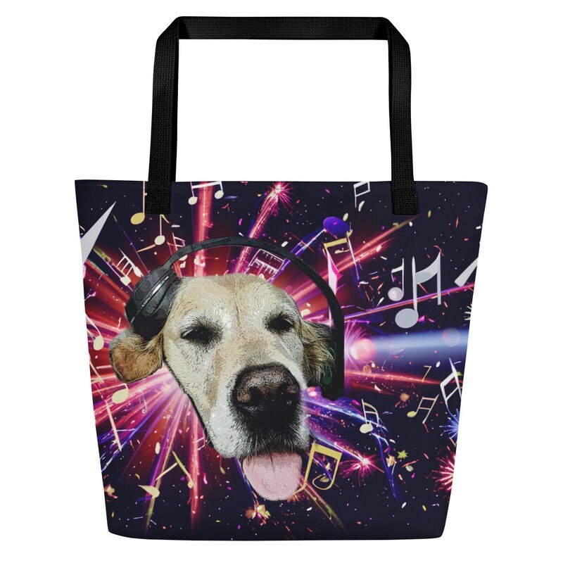 The Music Lover (Large Beach Bag with Inside Pocket)