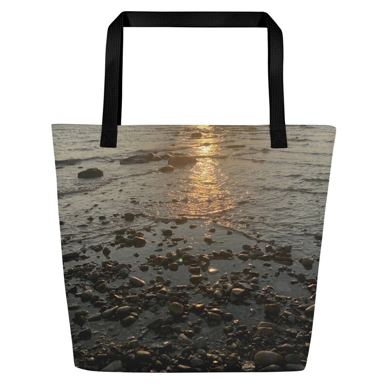 Slippery When Wet (Large Beach Bag with Inside Pocket)