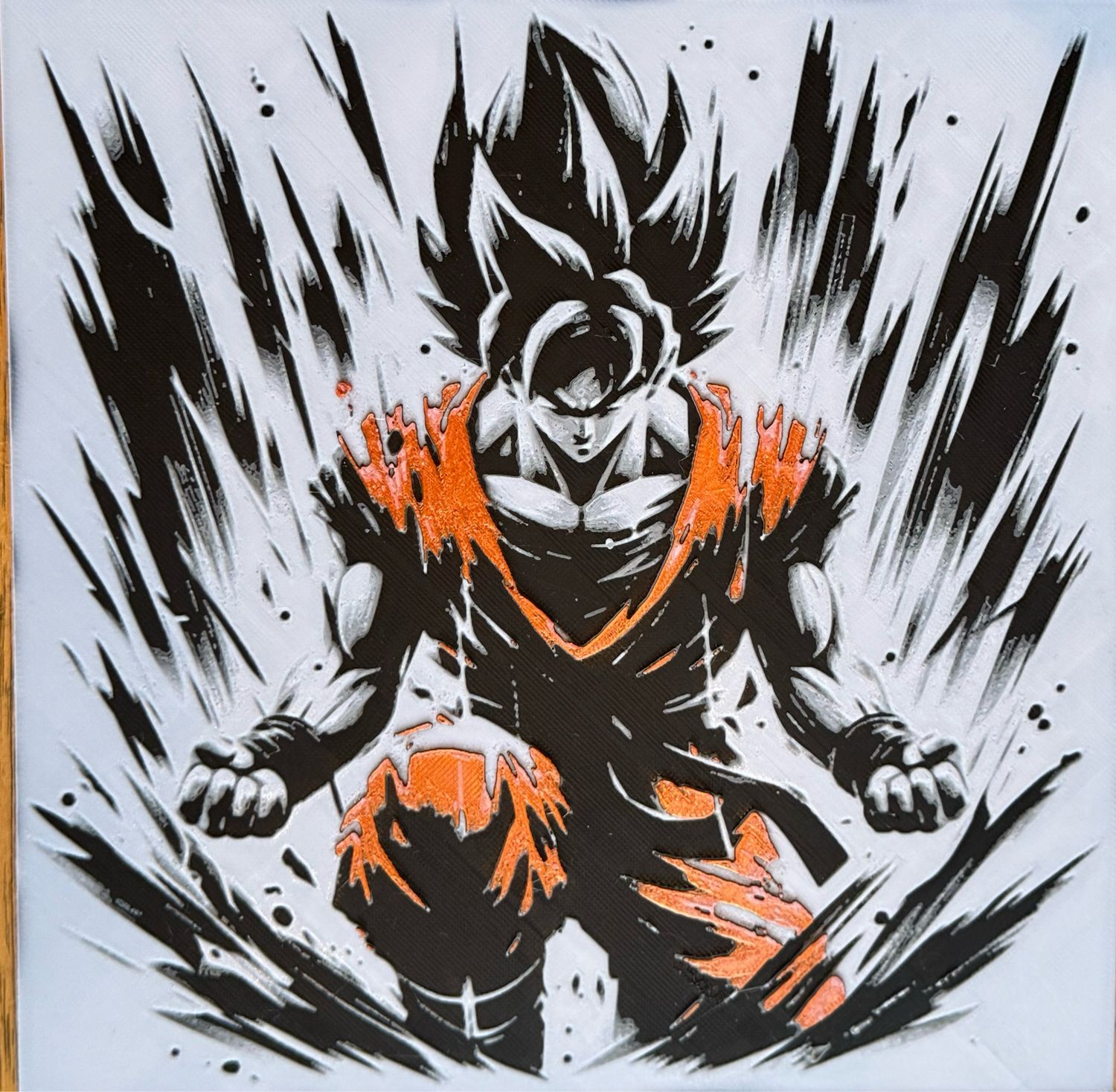 Goku Powers Up 3dPrinted FanArt Tile