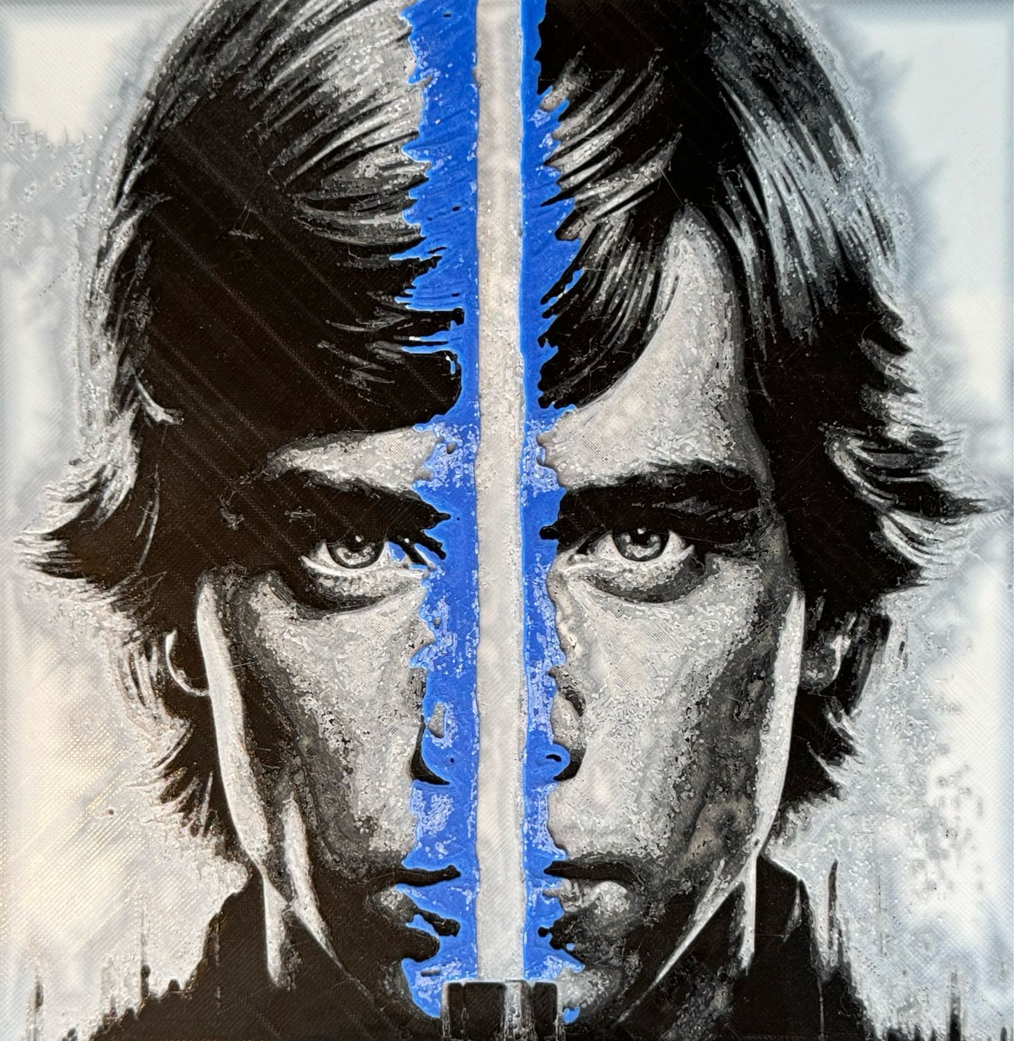 Luke with Saber (Blue) 3dPrinted FanArt Tile