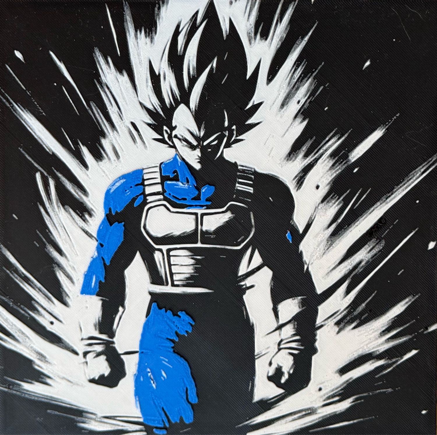 Vegeta Powers Up 3dPrinted FanArt Tile