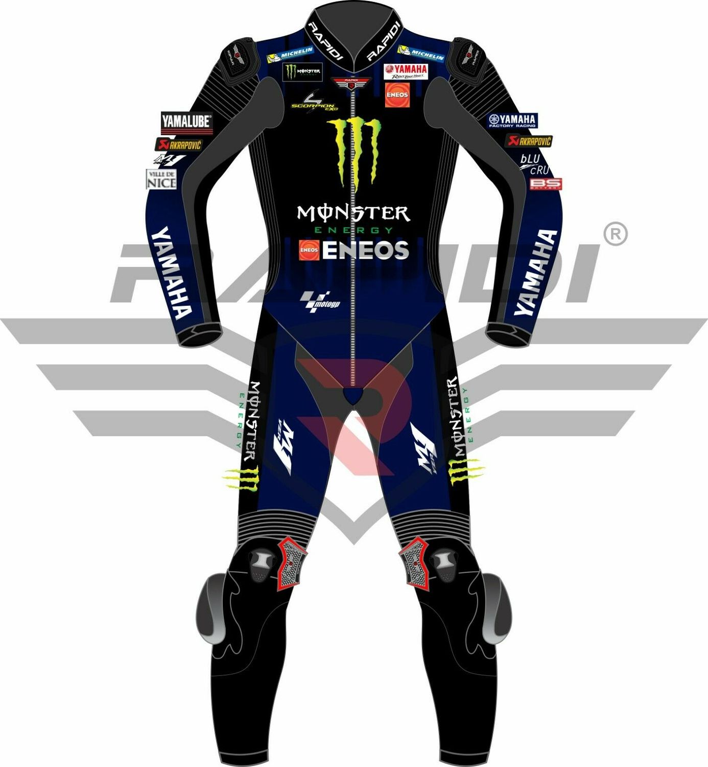Leather Yamaha Motorcycle Suit with Custom Design