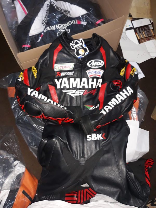 Leather Yamaha Motorcycle Suit with Custom Design
