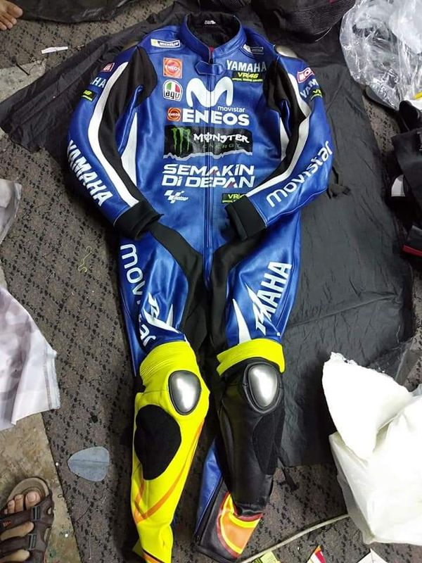 Leather Yamaha Motorcycle Suit with Custom Design