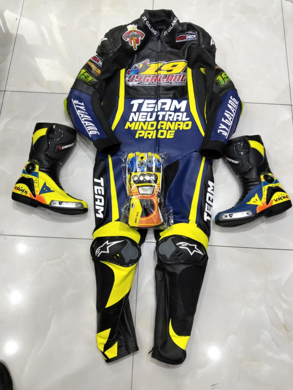 Leather Yamaha Motorcycle Suit with Custom Design