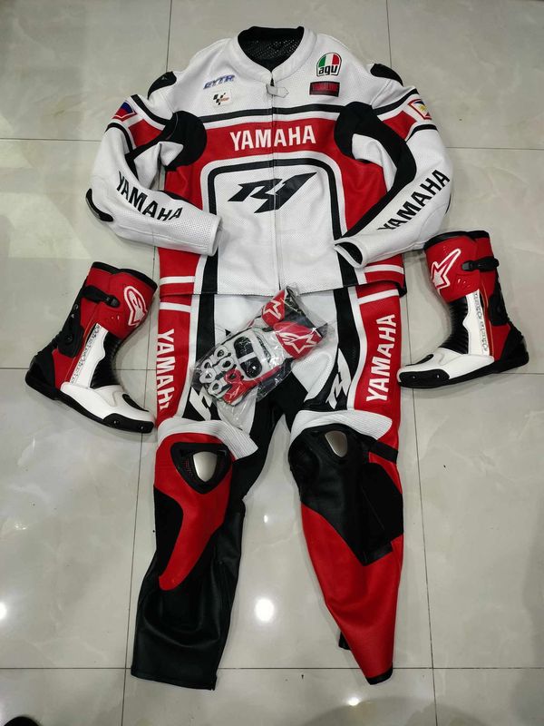 Leather Yamaha Motorcycle Suit with Custom Design