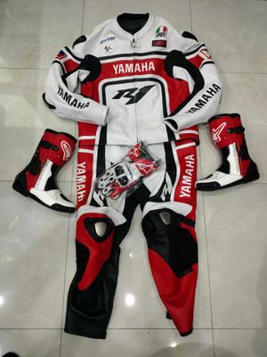 Leather Yamaha Motorcycle Suit with Custom Design