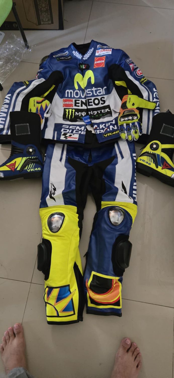 Leather Yamaha Motorcycle Suit with Custom Design