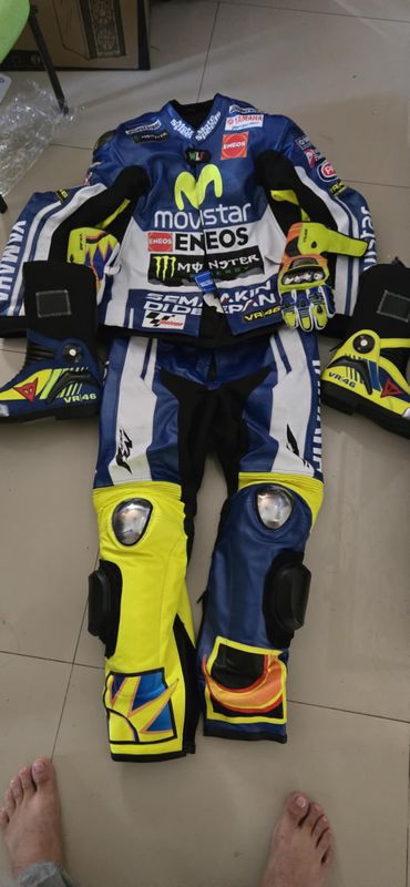 Leather Yamaha Motorcycle Suit with Custom Design