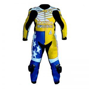 Leather Honda Motorcycle Suit with Custom Design
