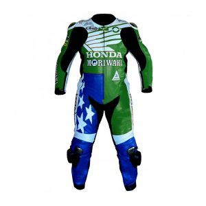 Leather Honda Motorcycle Suit with Custom Design
