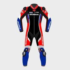 Leather Honda Motorcycle Suit with Custom Design