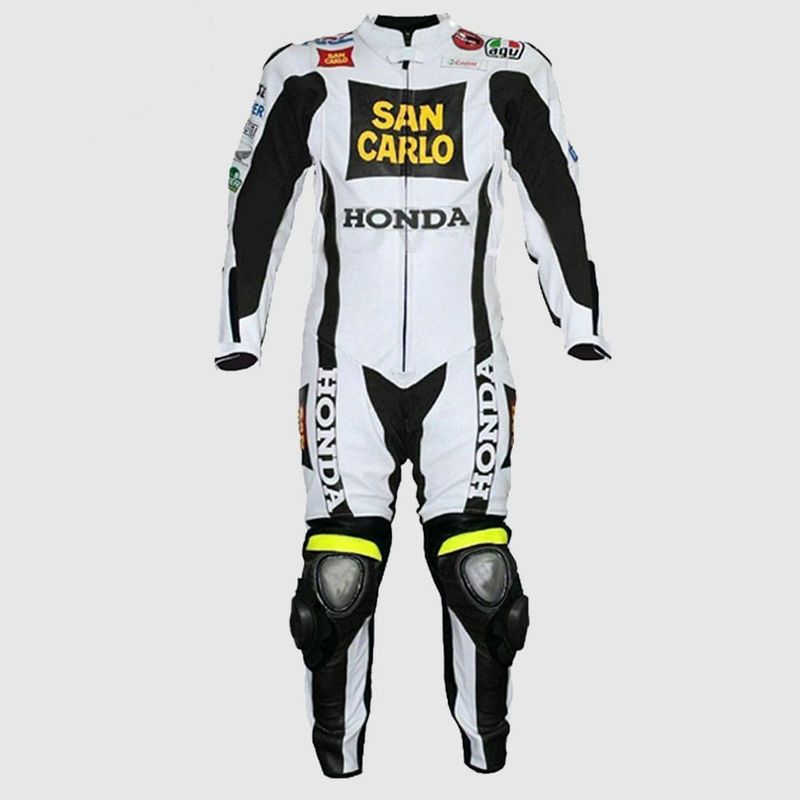Leather Honda Motorcycle Suit with Custom Design