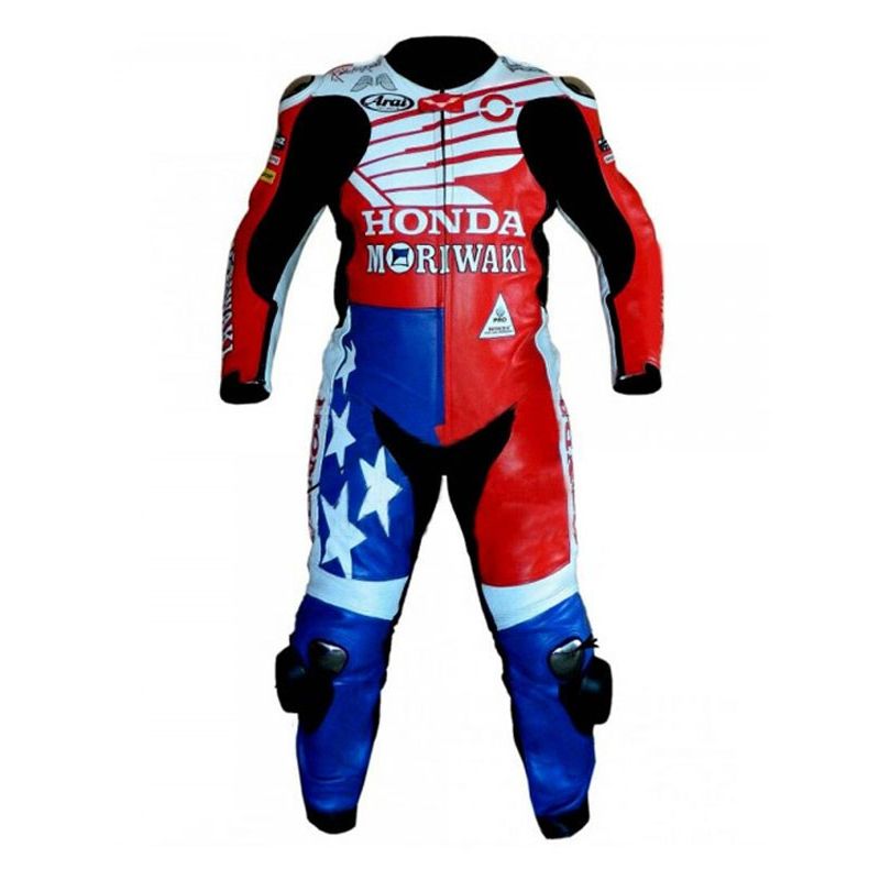 Leather Honda Motorcycle Suit with Custom Design