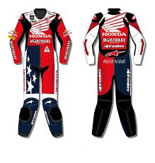 Leather Honda Motorcycle Suit with Custom Design
