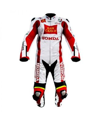 Leather Honda Motorcycle Suit with Custom Design