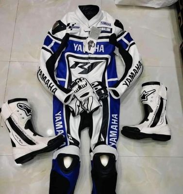 Leather Yamaha Motorcycle Suit with Custom Design