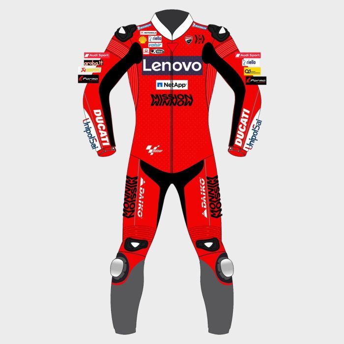 Leather MotoGP Ducati Suit with CE AAA-approved Protection