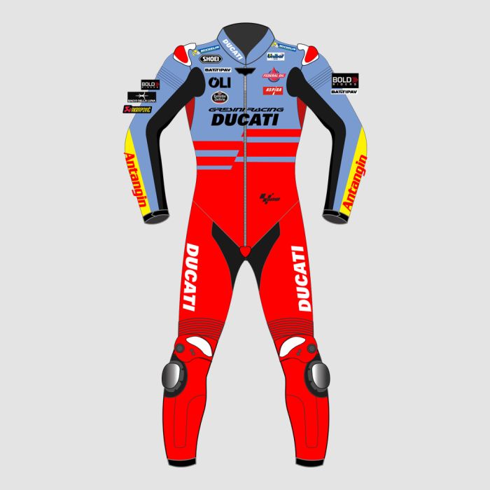 Leather MotoGP Ducati Suit with CE AAA-approved Protection