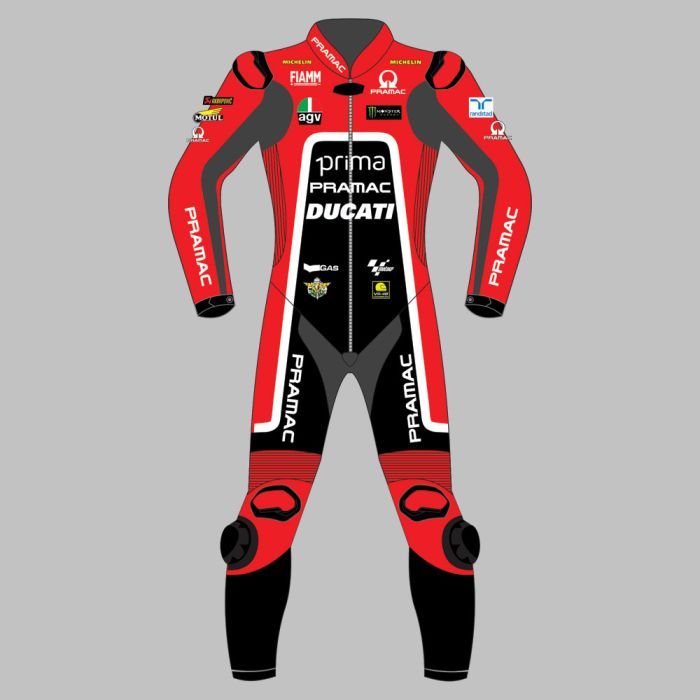 Leather MotoGP Ducati Suit with CE AAA-approved Protection