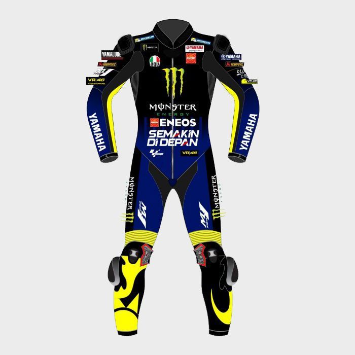 Leather MotoGP Yamaha Suit with CE AAA-approved Protection