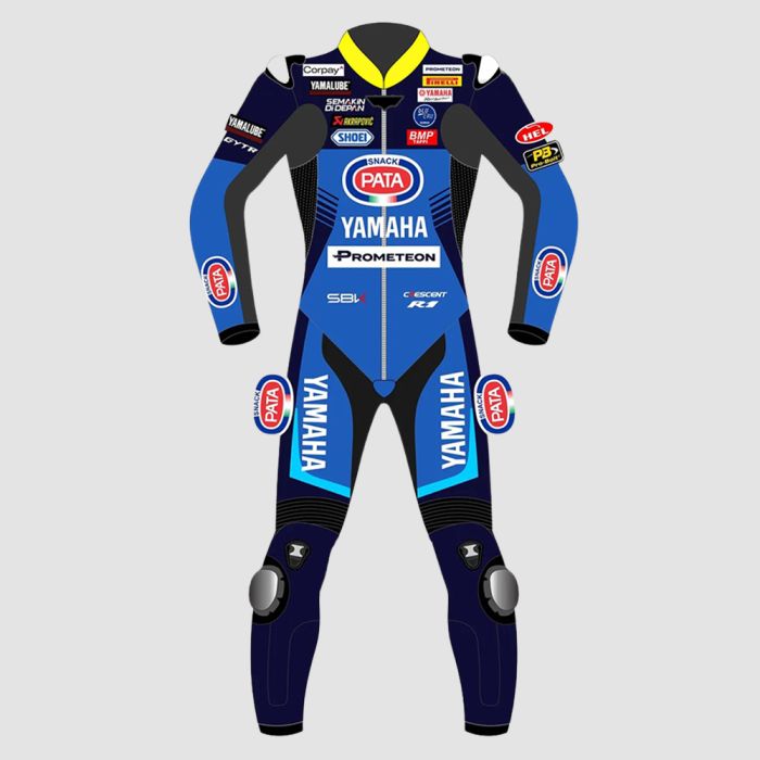 Leather MotoGP Yamaha Suit with CE AAA-approved Protection