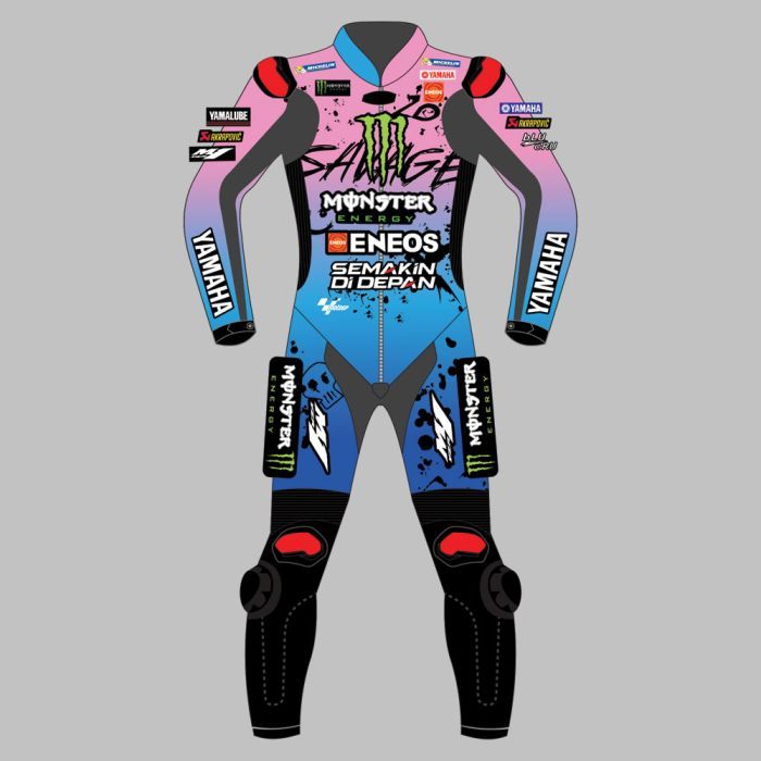Leather MotoGP Yamaha Suit with CE AAA-approved Protection