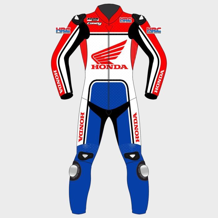 Leather MotoGP Honda Suit with CE AAA-approved Protection