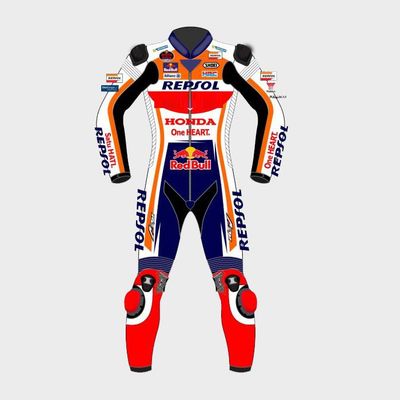 Leather MotoGP Honda Suit with CE AAA-approved Protection