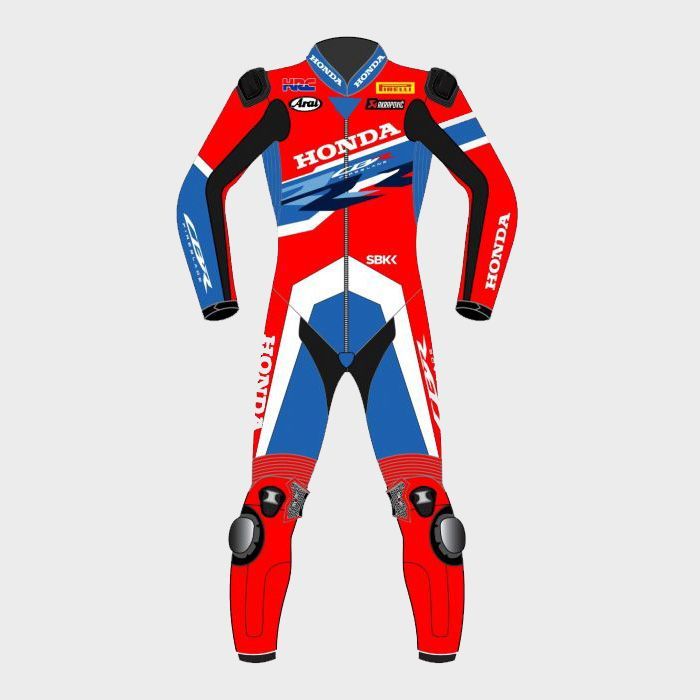 Leather MotoGP Honda Suit with CE AAA-approved Protection