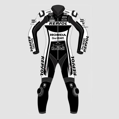 Leather MotoGP Honda Suit with CE AAA-approved Protection