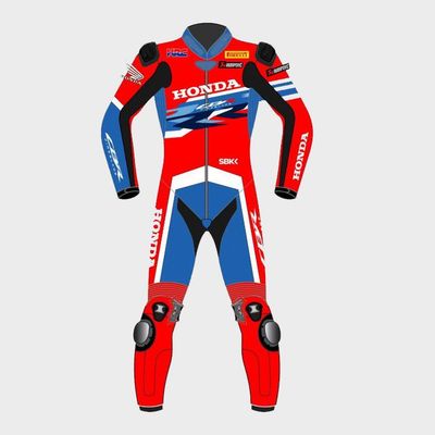 Leather MotoGP Honda Suit with CE AAA-approved Protection