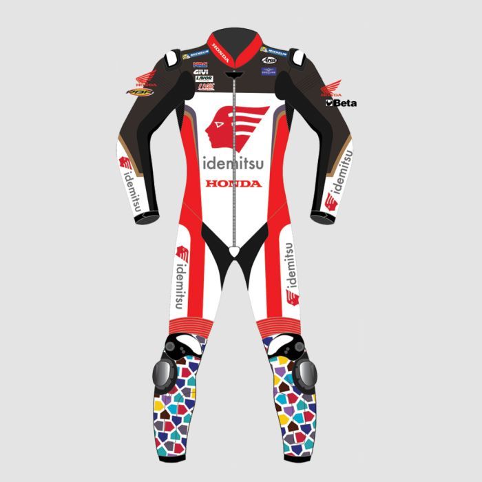 Leather MotoGP Honda Suit with CE AAA-approved Protection