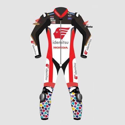 Leather MotoGP Honda Suit with CE AAA-approved Protection