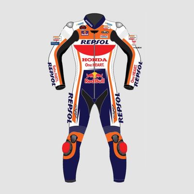 Leather MotoGP Honda Suit with CE AAA-approved Protection