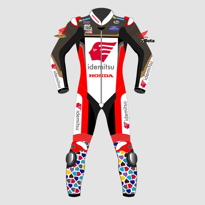 Leather MotoGP Honda Suit with CE AAA-approved Protection