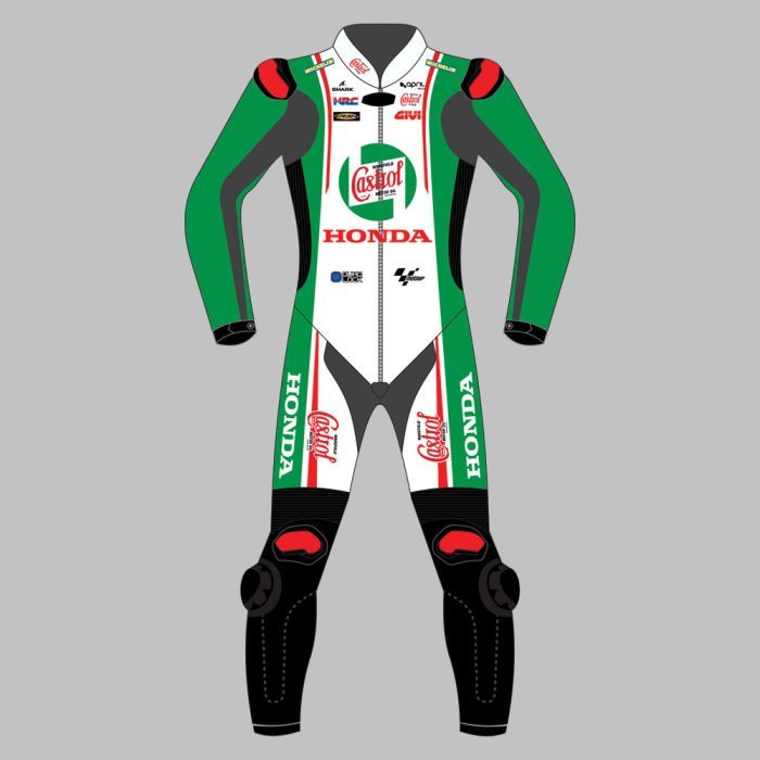 Leather MotoGP Honda Suit with CE AAA-approved Protection