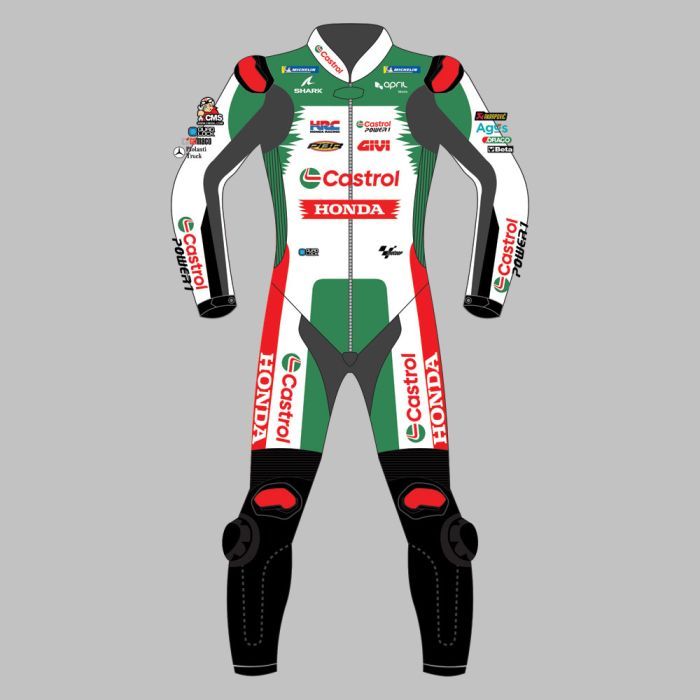 Leather MotoGP Honda Suit with CE AAA-approved Protection